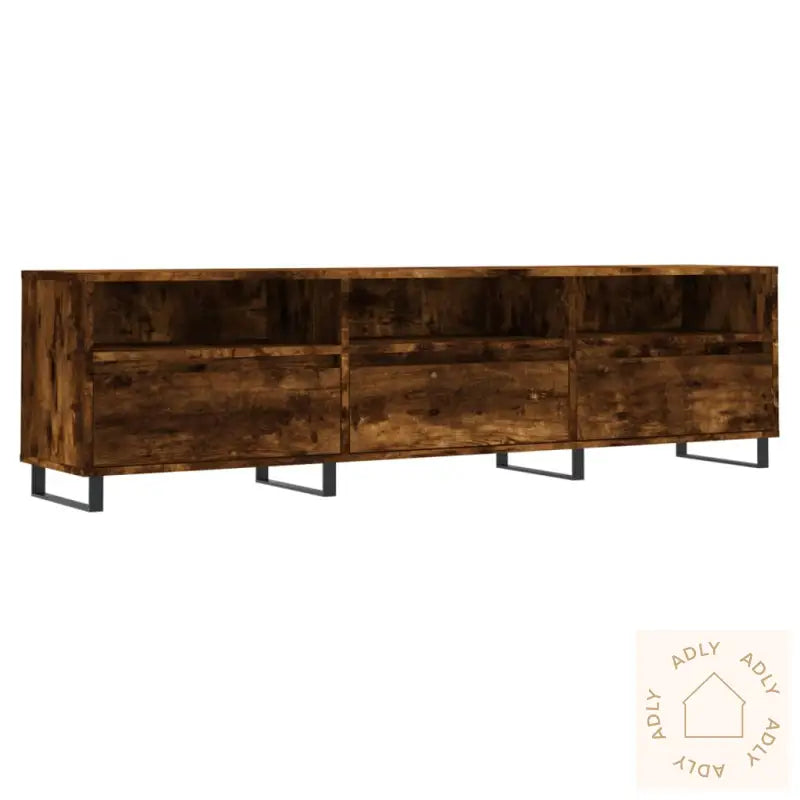 Tv-Benk Røkt Eik 150X30X44,5 Cm Konstruert Tre
