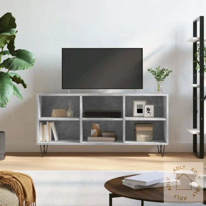Tv-Benk Betonggrå 103,5X30X50 Cm Konstruert Tre