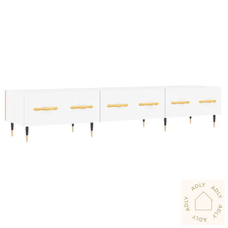 Tv-Benk Hvit 150X36X30 Cm Konstruert Tre