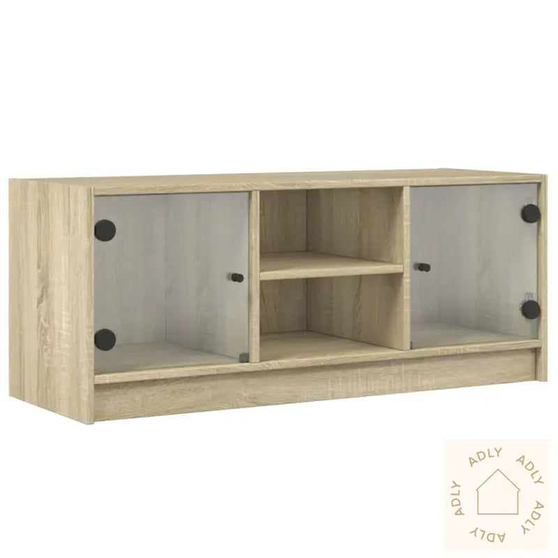 Tv-Benk Med Dør Sonoma Eik 102X37X42 Cm