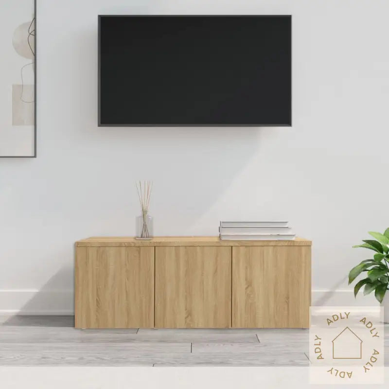 Tv-Benk Sonoma Eik 80X34X30 Cm Konstruert Tre