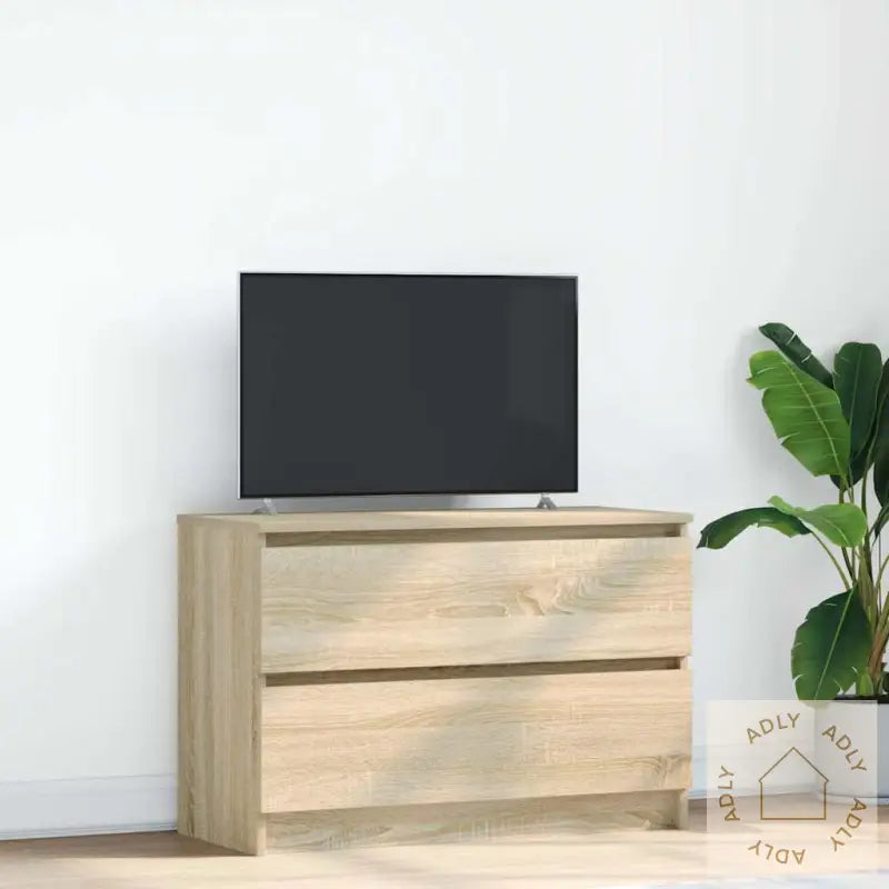 Tv-Benk Sonoma Eik 80X35X54 Cm Konstruert Tre