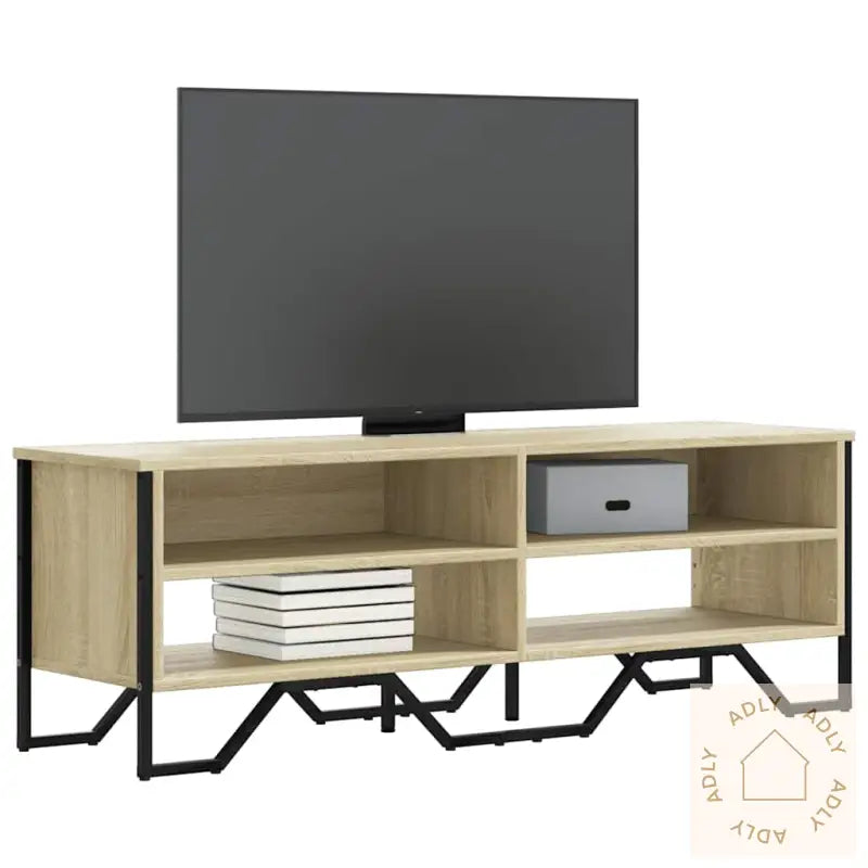 Tv-Benk Sonoma Eik 122X34X41 Cm Konstruert Tre
