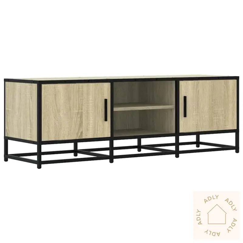 Tv-Benk Sonoma Eik 120X35X41 Cm Konstruert Tre Og Metall