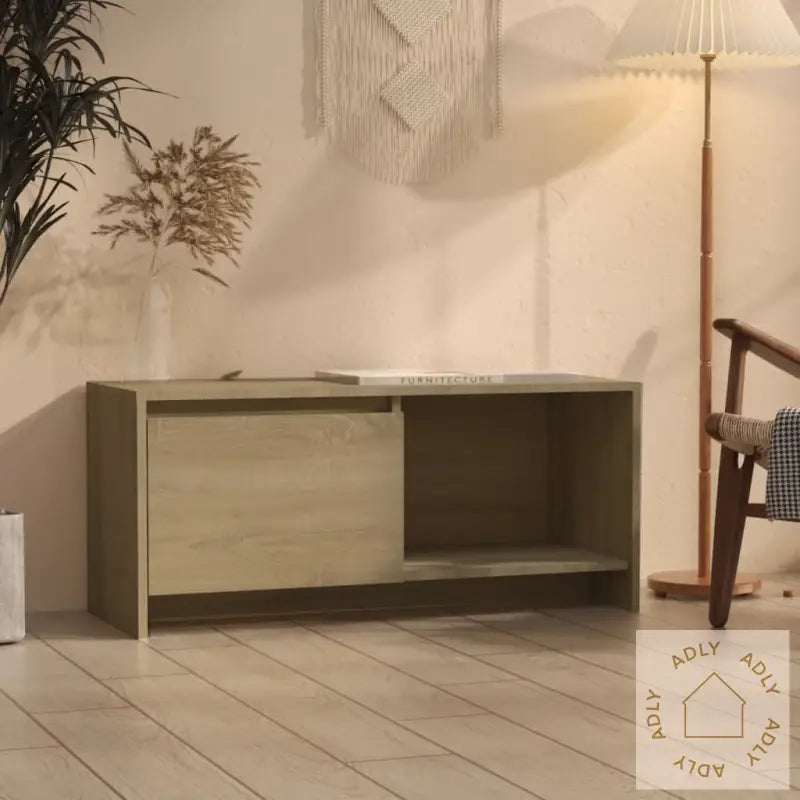 Tv-Benk Sonoma Eik 90X35X40 Cm Konstruert Tre