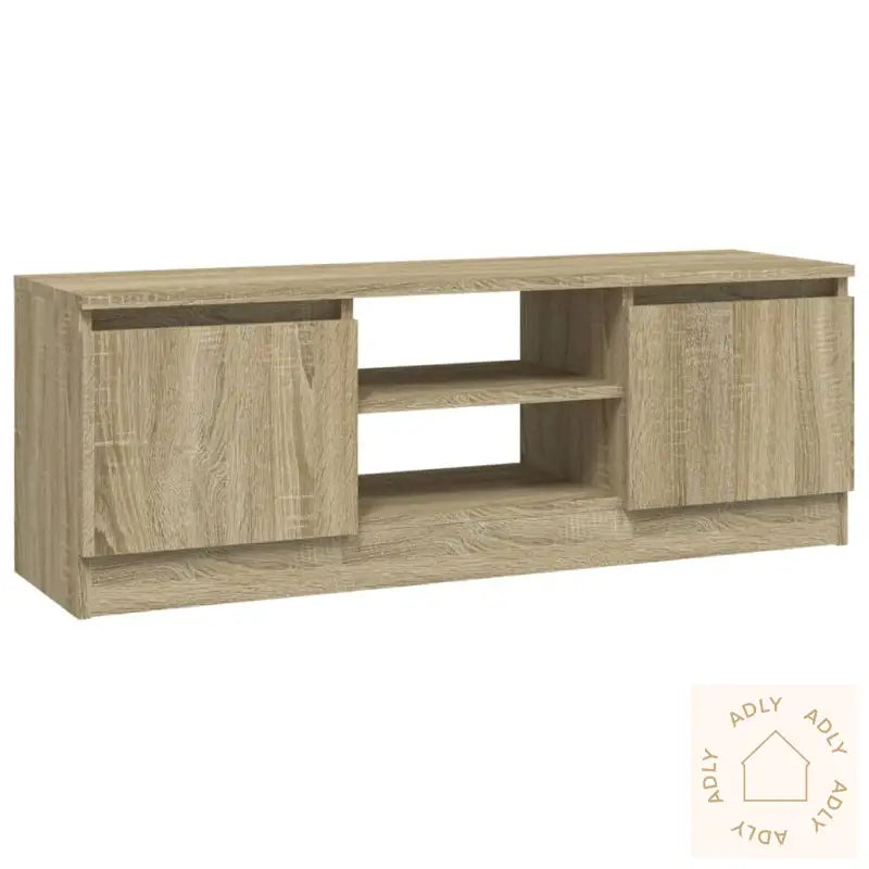 Tv-Benk Med Dør Sonoma Eik 102X30X36 Cm