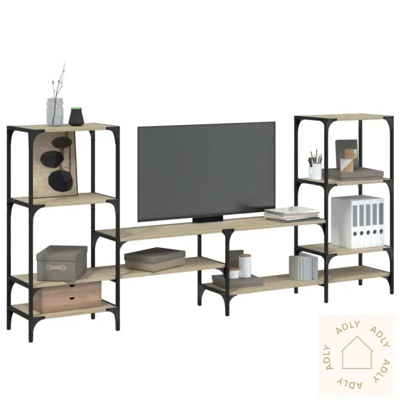 Tv-Benk Sonoma Eik 206,5X28,5X95 Cm Konstruert Tre