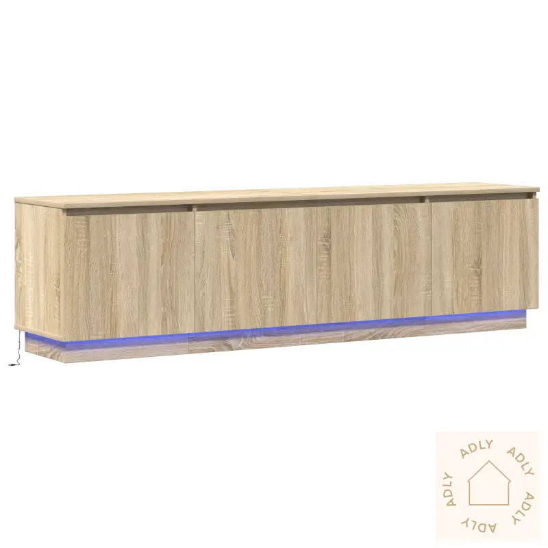 Tv-Benk Med Led Sonoma Eik 180X38X49 Cm Konstruert Tre