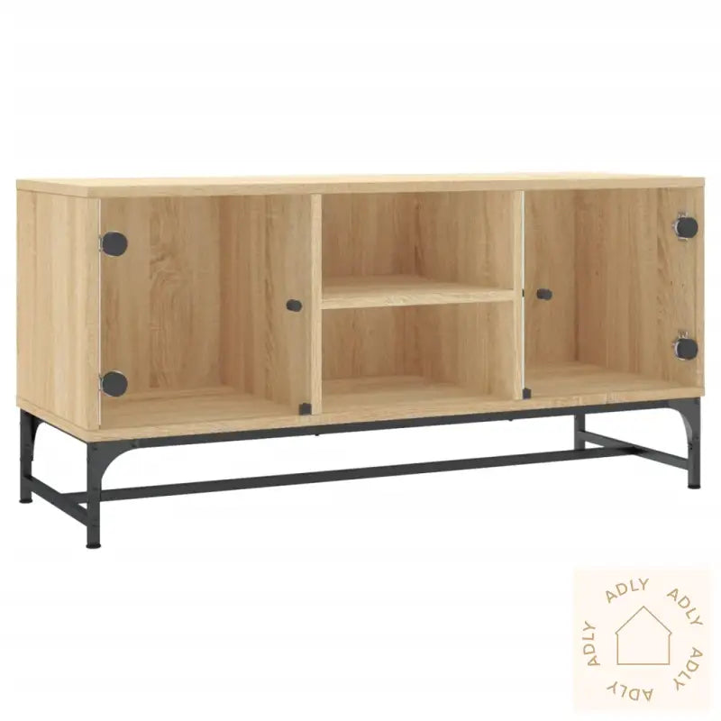 Tv-Benk Med Dør Sonoma Eik 102X37X50 Cm