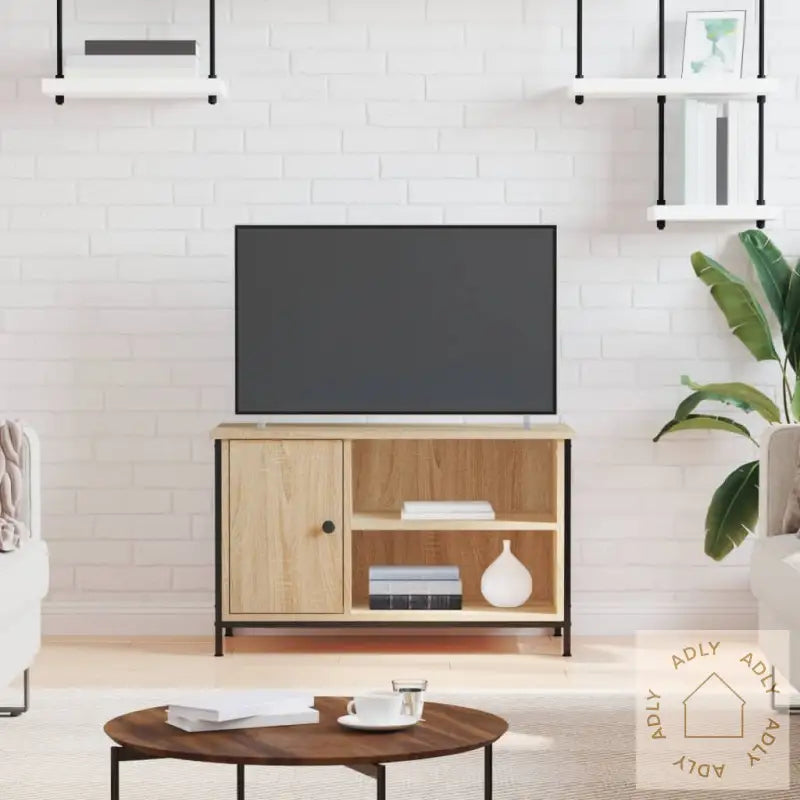 Tv-Benk Sonoma Eik 80X40X50 Cm Konstruert Tre