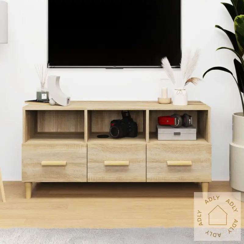 Tv-Benk Sonoma Eik 102X36X50 Cm Konstruert Tre