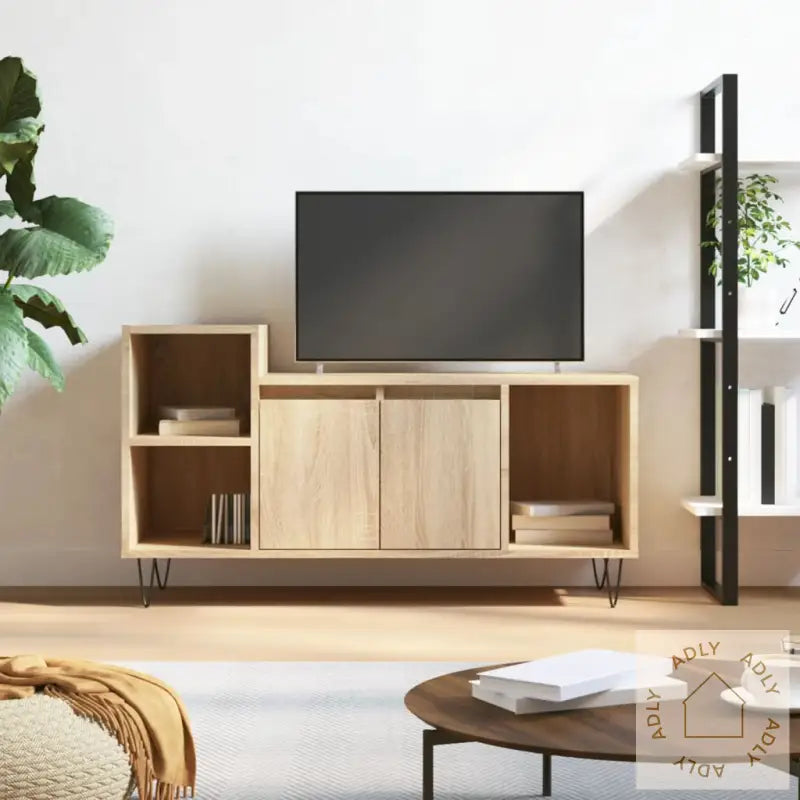 Tv-Benk Sonoma Eik 100X35X55 Cm Konstruert Tre