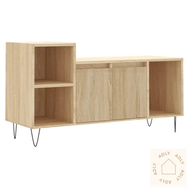 Tv-Benk Sonoma Eik 100X35X55 Cm Konstruert Tre