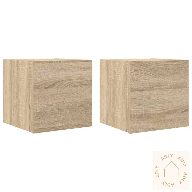Vegghengte Tv-Benker 2 Stk Sonoma Eik 30,5X30X30 Cm