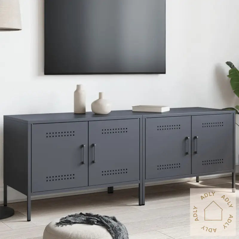 Tv-Benker 2 Stk Antrasitt 68X39X50,5 Cm Stål