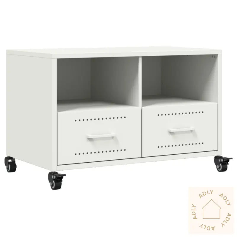 Tv-Benk Hvit 68X39X43,5 Cm Stål