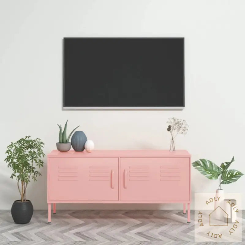 Tv-Benk Rosa 105X35X50 Cm Stål