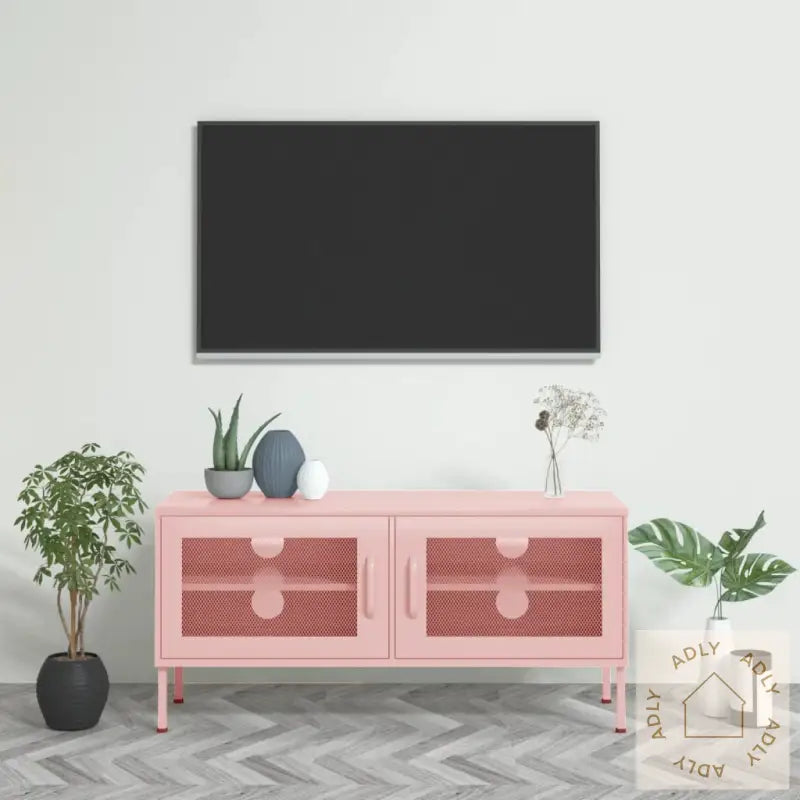 Tv-Benk Rosa 105X35X50 Cm Stål