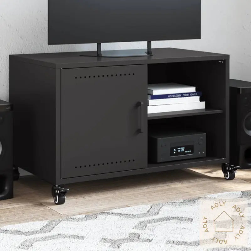 Tv-Benk Svart 68X39X43,5 Cm Stål
