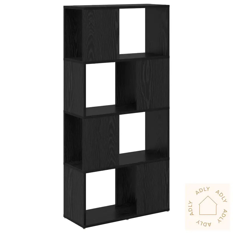 Bokhylle Svart Eik Konstruert Tre 60 X 24 X 124 Cm