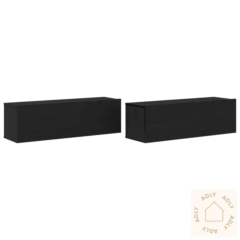 Tv-Benk 2 Stk Svart Eik 100X30X30 Cm Laget Av Tre