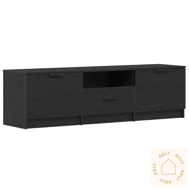 Tv-Benksn - Svart Eik - 140X35X40 Cm - Laget Av Konstruert Tre