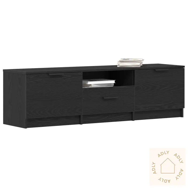 Tv-Benksn - Svart Eik - 140X35X40 Cm - Laget Av Konstruert Tre