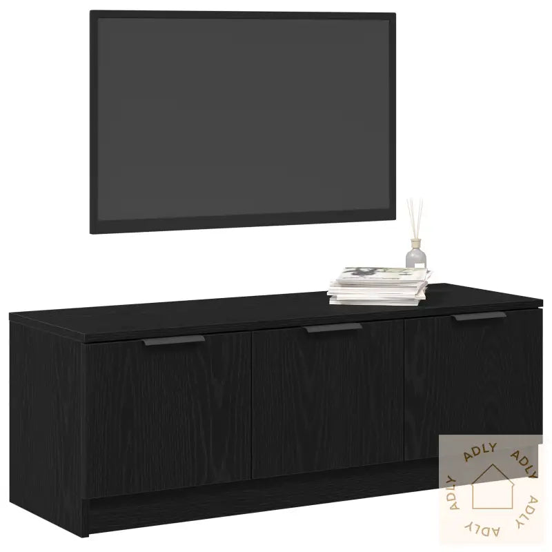 Tv-Skap Svart Eik 102X35X36,5 Cm Konstruert Tre