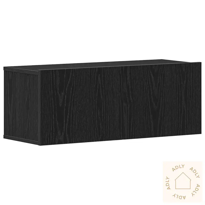 Tv Veggskap (Sett Med 2) - Svart Eik, 80X30X30 Cm, Laget Av Konstruert Tre