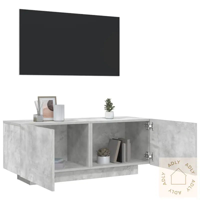 Tv-Benk Betonggrå 100X35X40 Cm Konstruert Tre