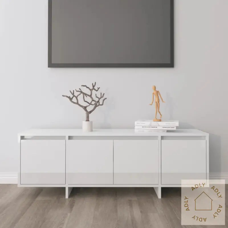 Tv-Benk Høyglans Hvit 120X30X40,5 Cm Konstruert Tre