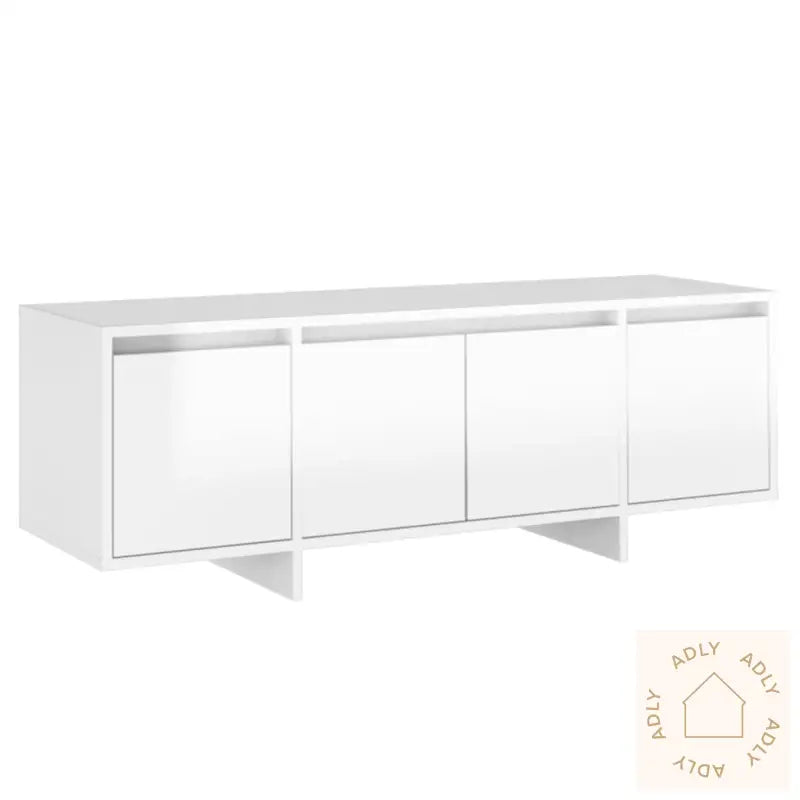 Tv-Benk Høyglans Hvit 120X30X40,5 Cm Konstruert Tre