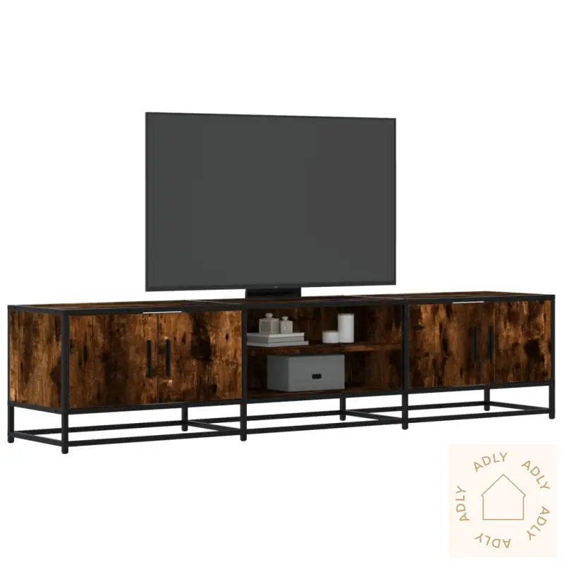Tv-Benk Røkt Eik 180X35X41 Cm Konstruert Tre