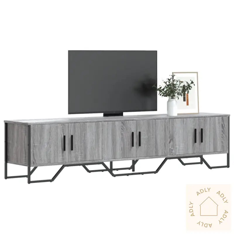 Tv-Benk Grå Sonoma 180X34X41 Cm Konstruert Tre