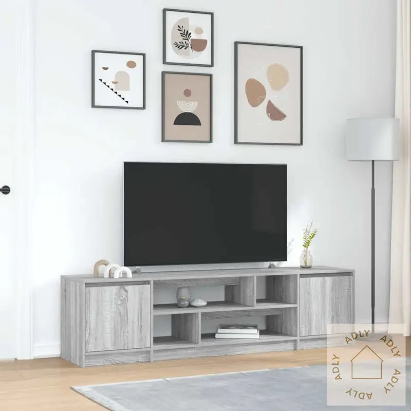 Tv-Benk Grå Sonoma 188,5X41X50 Cm Konstruert Tre