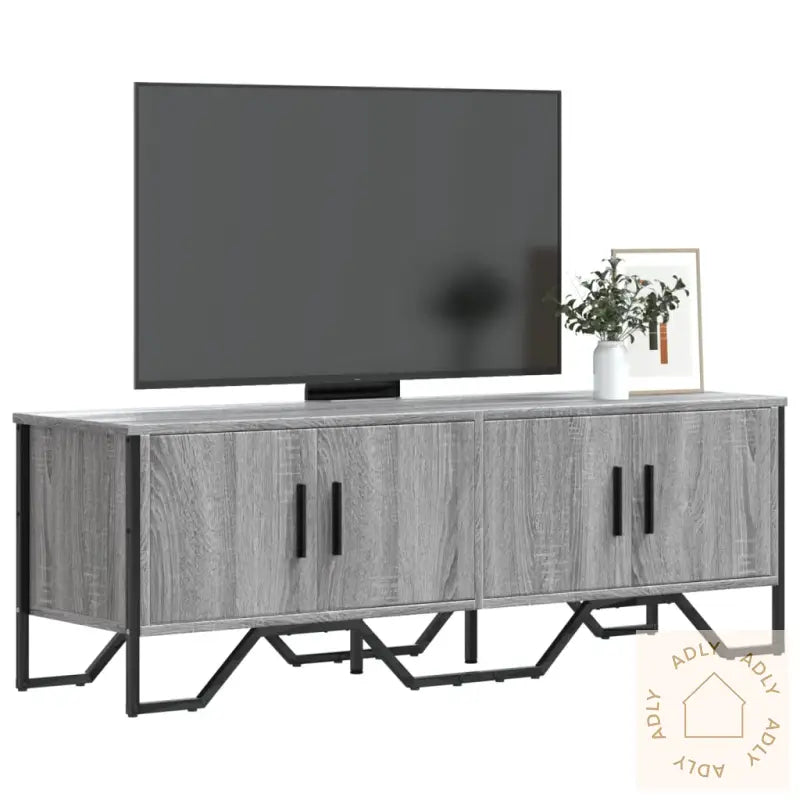 Tv-Benk Grå Sonoma 122X34X41 Cm Konstruert Tre