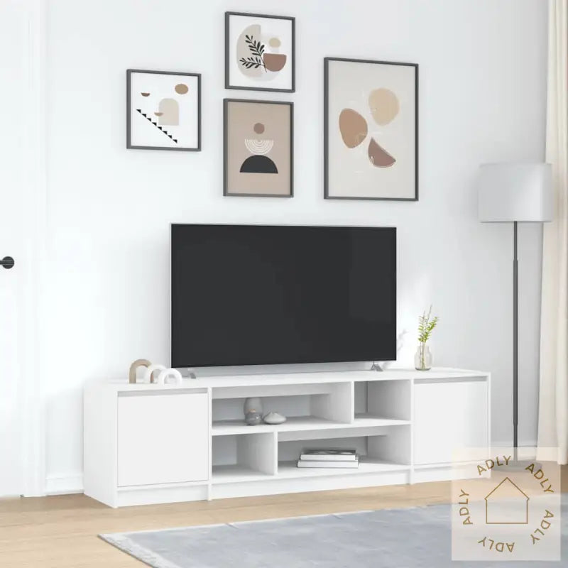 Tv-Benk Hvit 188,5X41X50 Cm Konstruert Tre