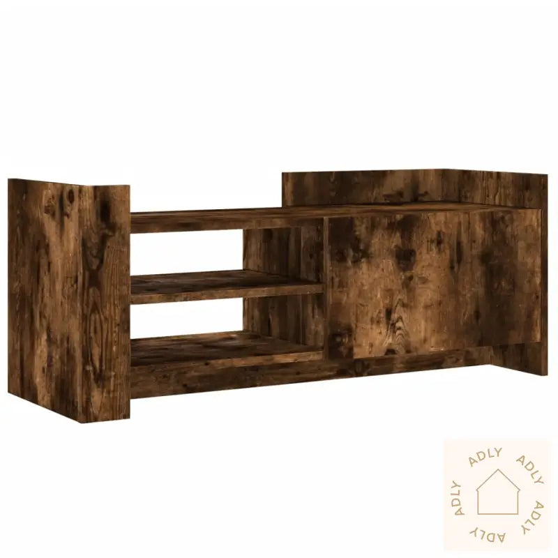 Tv-Benk Røkt Eik 100X35X40 Cm Konstruert Tre