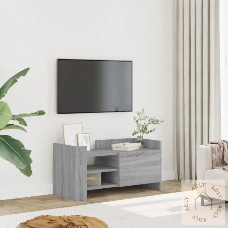 Tv-Benk Grå Sonoma 80X35X40 Cm Konstruert Tre