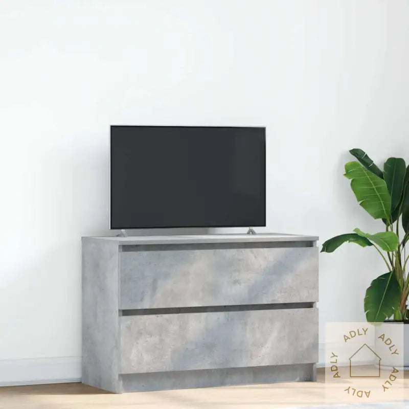 Tv-Benk Betonggrå 80X35X54 Cm Konstruert Tre