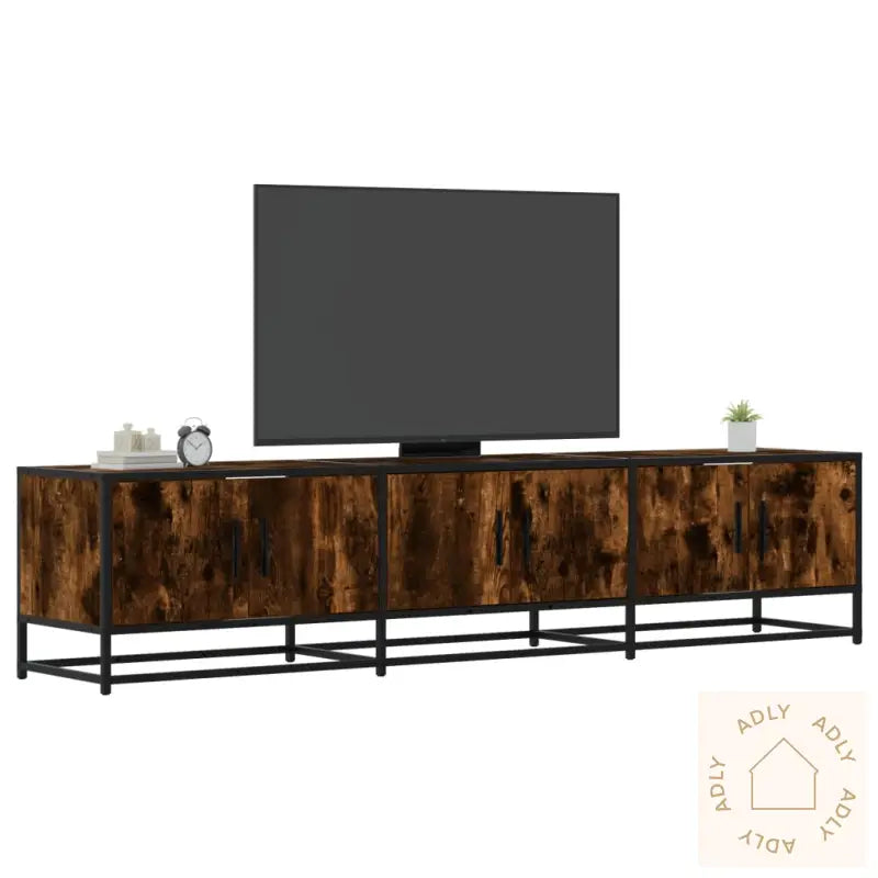 Tv-Benk Røkt Eik 180X35X41 Cm Konstruert Tre