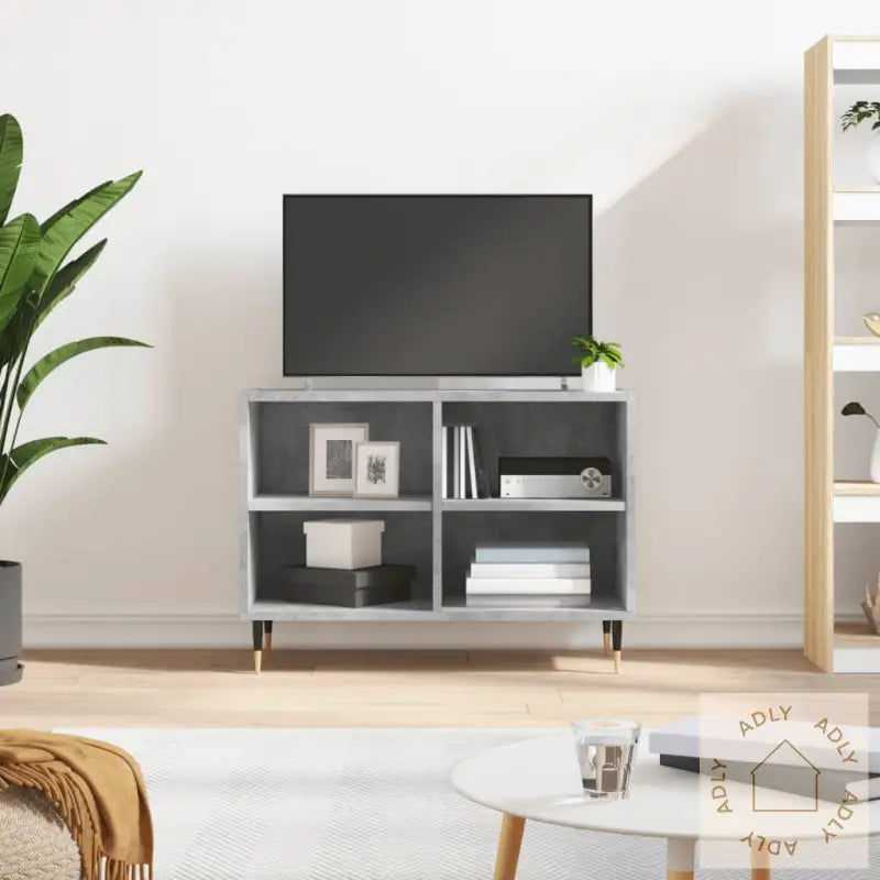 Tv-Benk Betonggrå 69,5X30X50 Cm Konstruert Tre