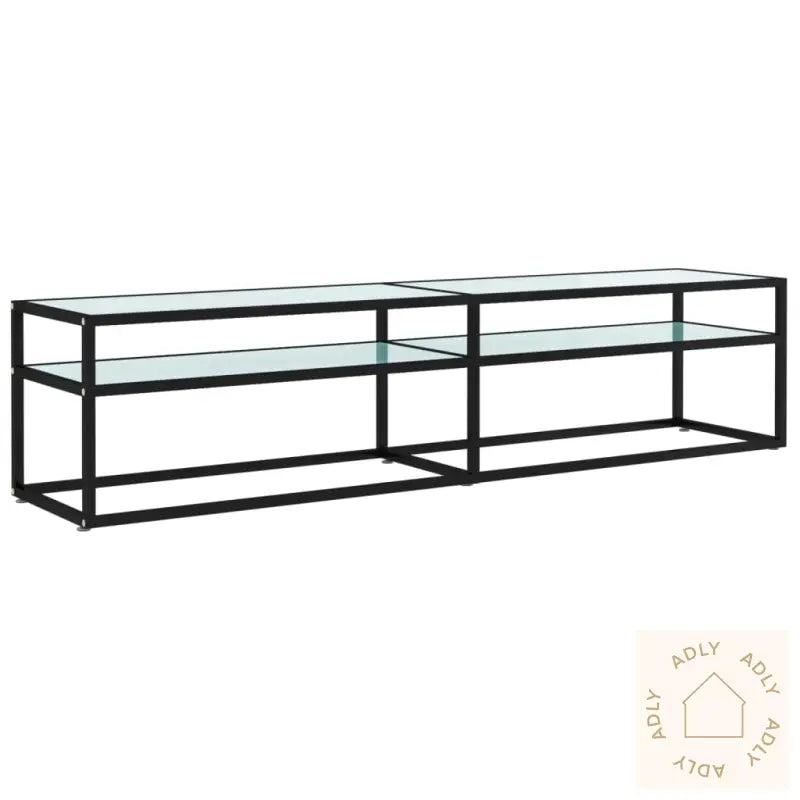 Tv-Benk Hvit Marmor 180X40X40,5 Cm Herdet Glass