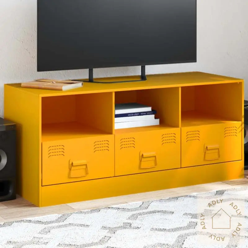 Tv-Benk Sennepsgul 99X39X44 Cm Stål