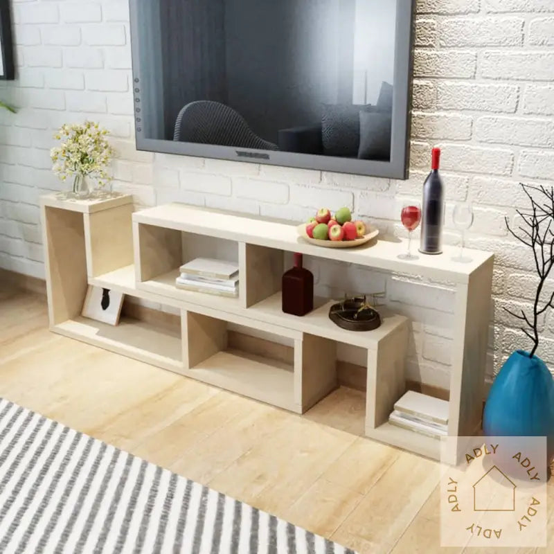 Tv-Benk Dobbel L-Formet Eik