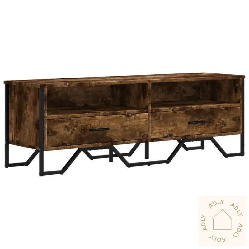 Tv-Benk Røkt Eik 122X34X41 Cm Konstruert Tre