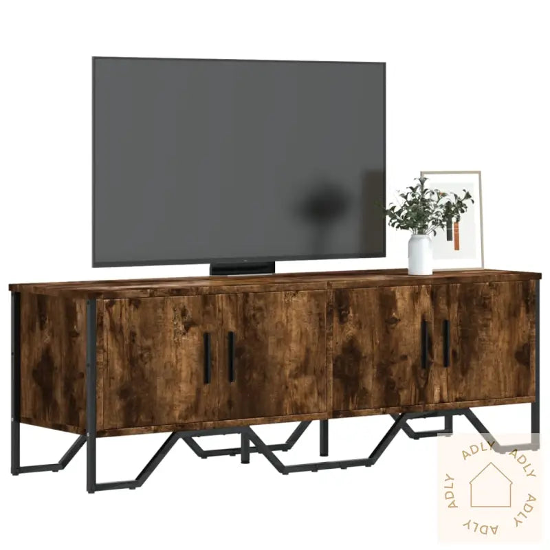 Tv-Benk Røkt Eik 120X34X37 Cm Konstruert Tre