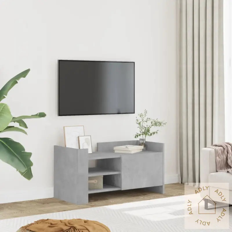 Tv-Benk Betonggrå 80X35X40 Cm Konstruert Tre