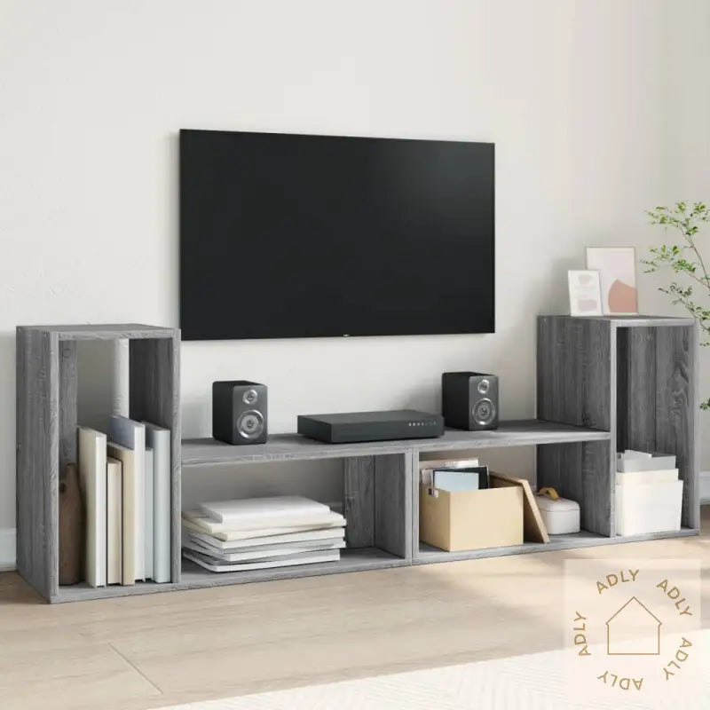 Tv-Benker 2 Stk Grå Sonoma 75X30X50 Cm Konstruert Tre
