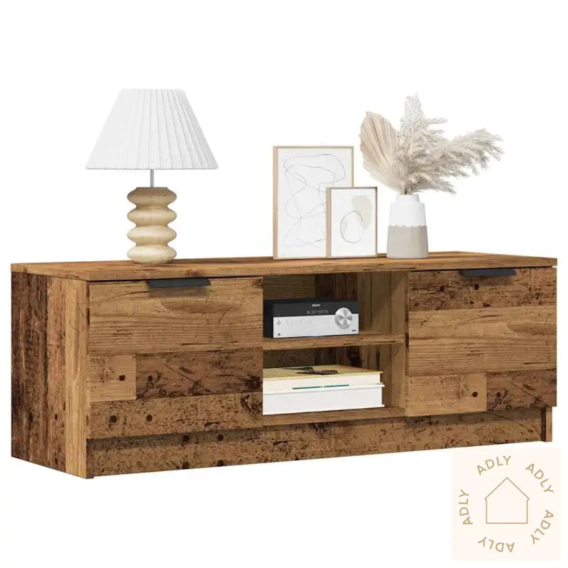 Tv-Benk Gammelt Tre 102X35X36,5 Cm Konstruert Tre